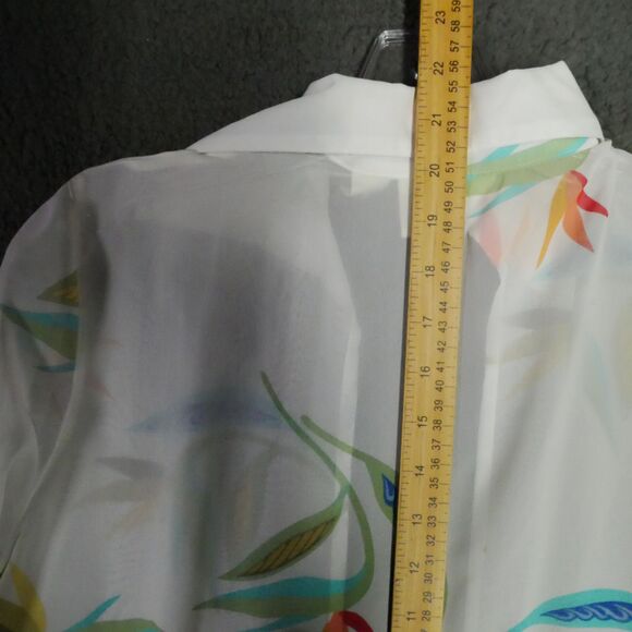 Banana Bay Fine Resort Wear Wrap Womens Size S White Floral Tie Front - Picture 11 of 13